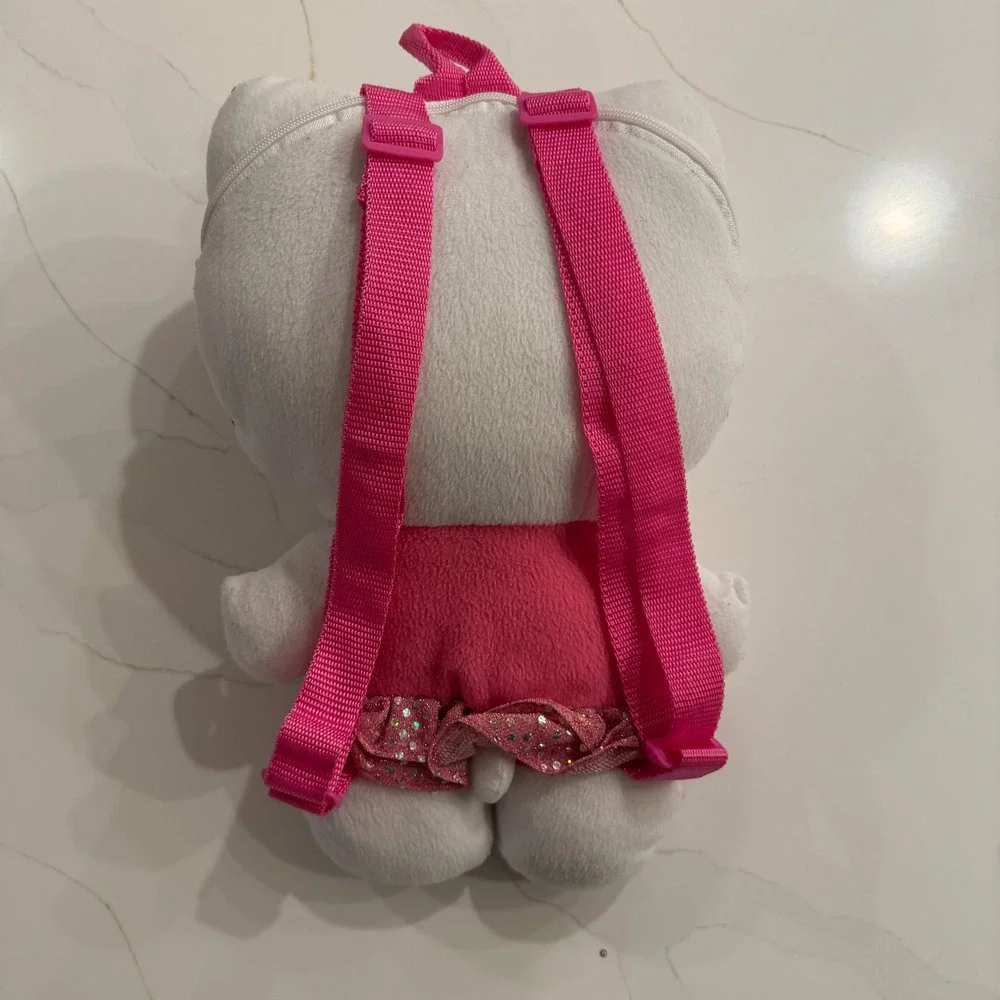 Sanrio Hello Kitty Plush Backpack Pink‎ Ballerina Tutu Glitter Bow Adjustable